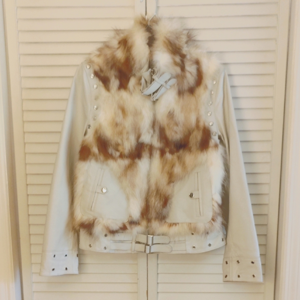 Like New**Sharif Women's Genuine Fur Leather Jacket